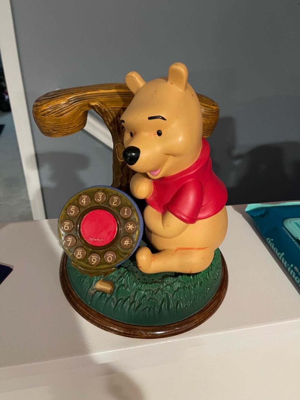 Winnie the Pooh Red and Yellow Decorative Figurine Phone Holder